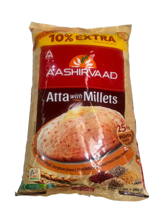 Aashirvaad Atta With Millets ( 2kg+200g Extra ) 2.2Kg